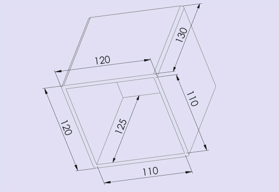 Transformer cover 120x130 mm for tube amps, dimensions